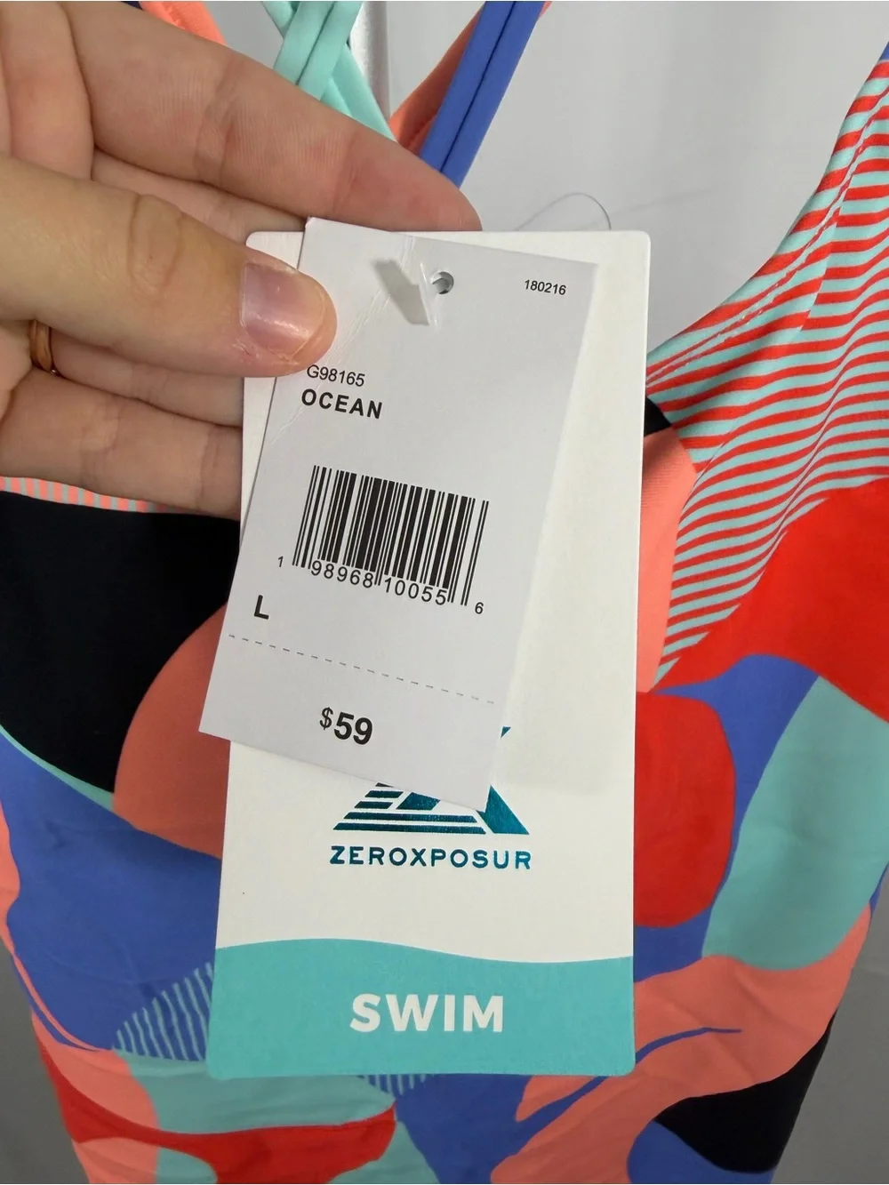 NWT Zeroxposure Women’s Size Large Multicolor Printed Swim Top